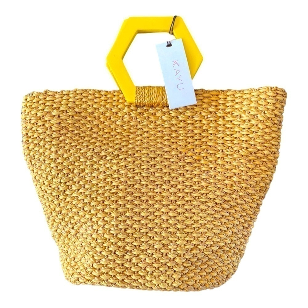 Kayu Raffia Geometric Handle Bag NWT